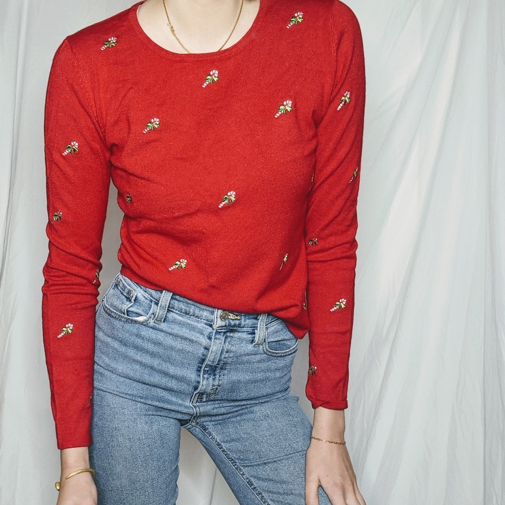 Vintage holiday knit top